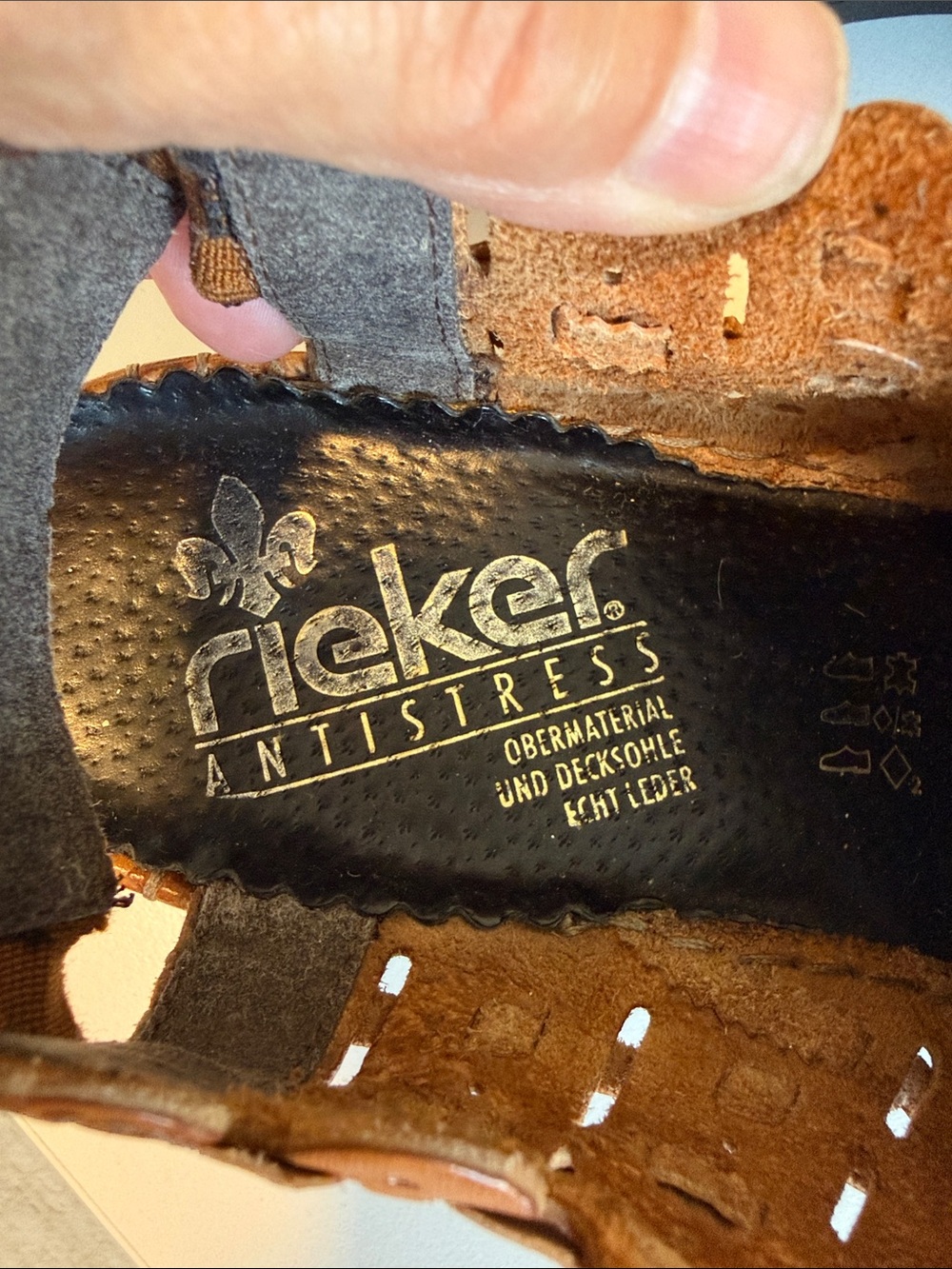 Rieker brown woven slingback sandals sz 41 - Picture 6 of 8